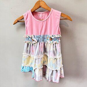 Tutu and Lulu Ruffles Girls Tiered Layer Dress- Size  5-6Y‎
